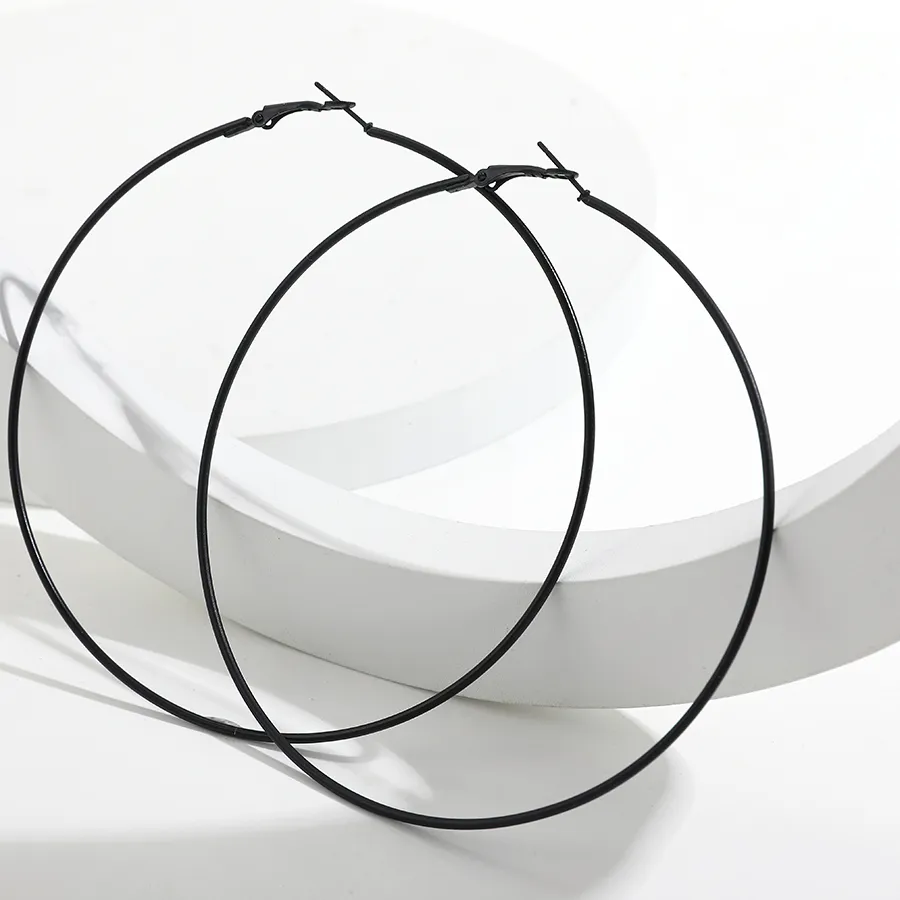 Authentic Whispers of Eternity: Oversized Black Hoop Earrings