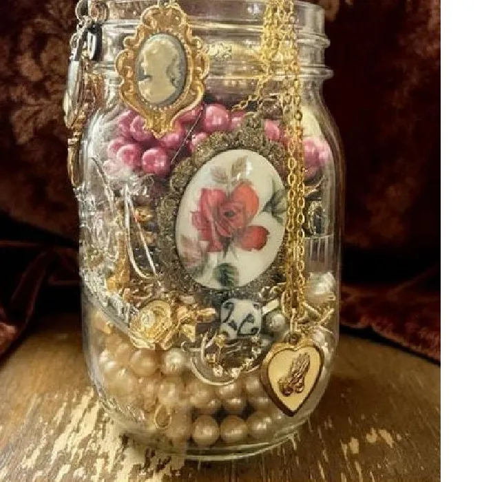 Authentic 2026-45-Piece Gold Jewelry Mystery Jar – Vintage-Style Surprise Box Wearable Treasures & One-of-a-Kind for Women