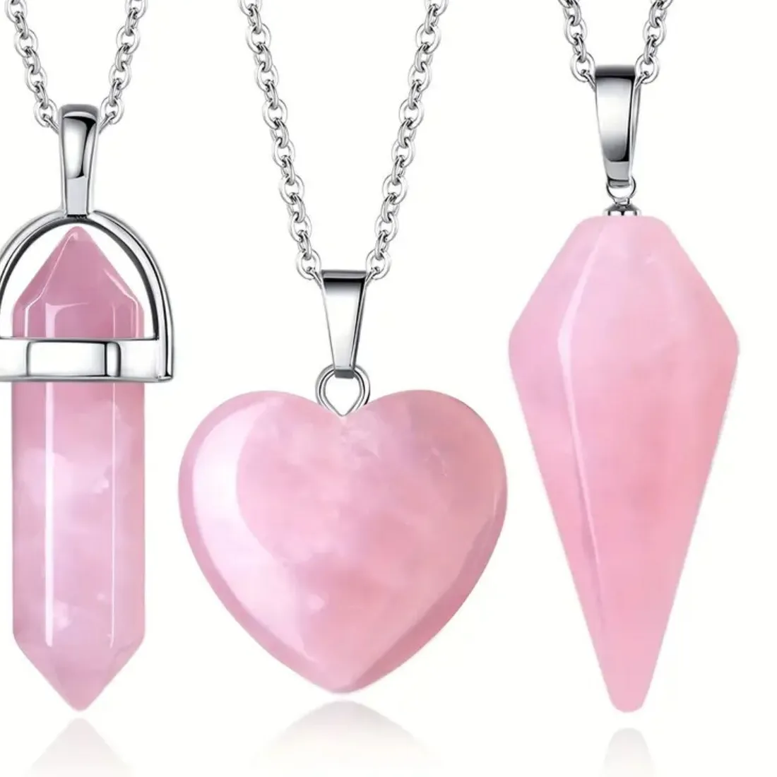 Authentic The Trinity of Affection: Rose Quartz Heart Resonance Talisman Set