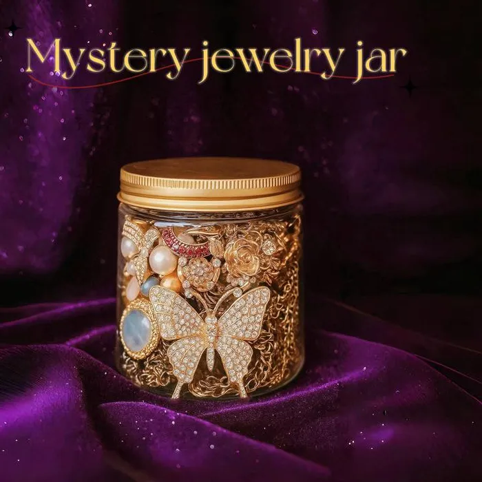 Authentic Jollyhit Mystery Jewelry Jar - Retro Vibes Costume Jewelry Set for Her & Birthday - Bohemia Rings, Nostalgia Earrings, Necklaces