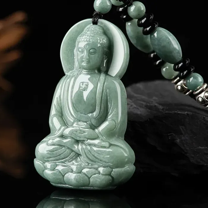 Authentic The Emerald Luminescence: Sacred Jade Buddha Amulet