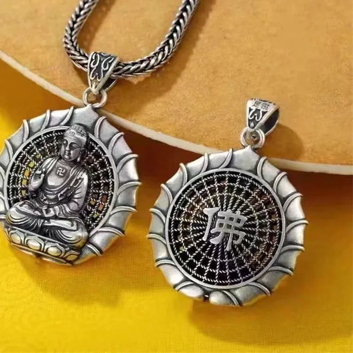 Authentic Radiant Tathagata Bodhisattva Golden Amulet Necklace
