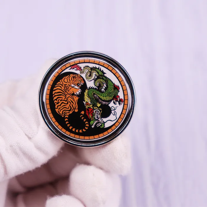 Authentic Celestial Dragon‑Tiger Yin‑Yang Harmony Brooch