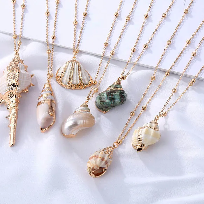 Authentic Bohemian Shell Necklace Cowrie Sea Pendant for Women Adjustable Chain Beach Jewelry Bridesmaid Summer Vacation