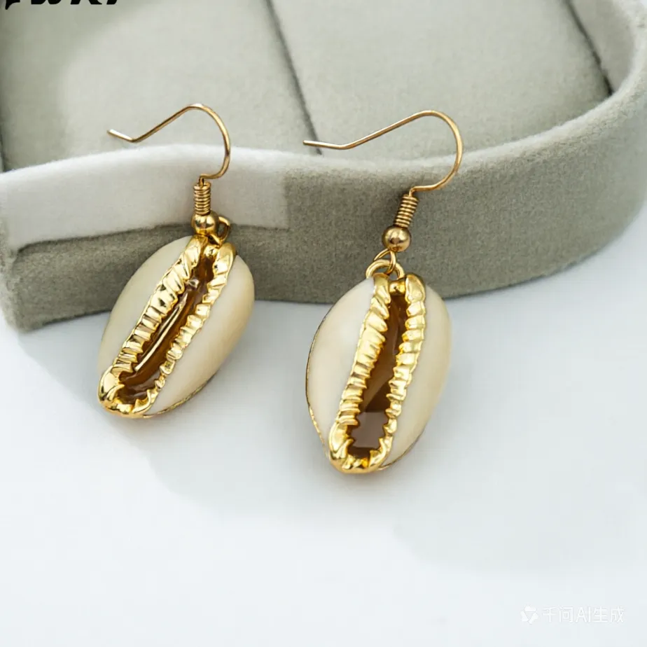 Authentic WT-E163 WKT Lovely Natural Cowrie Earrings Genuine Tiny Shell Jewelry With Gold Color/Silver Plated Hot Sales