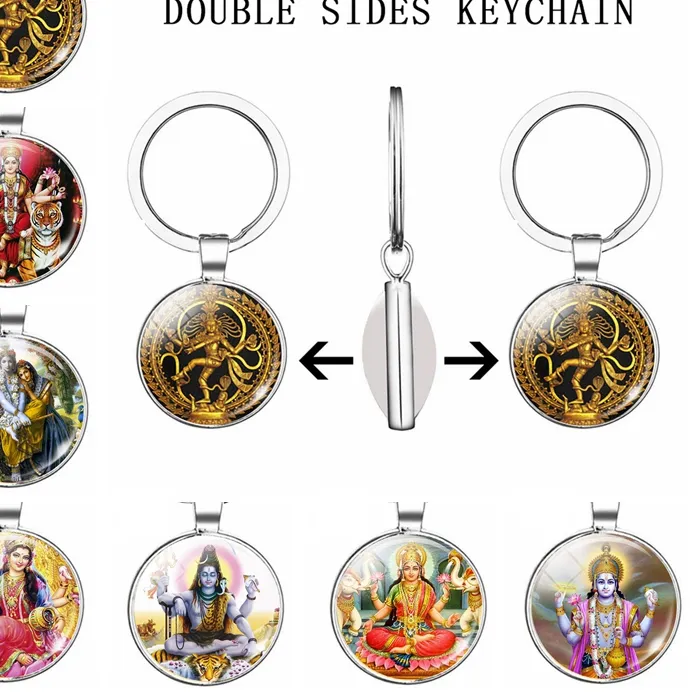 Authentic Mystic Dancing Shiva Double‑Sided Cabochon Key Charm