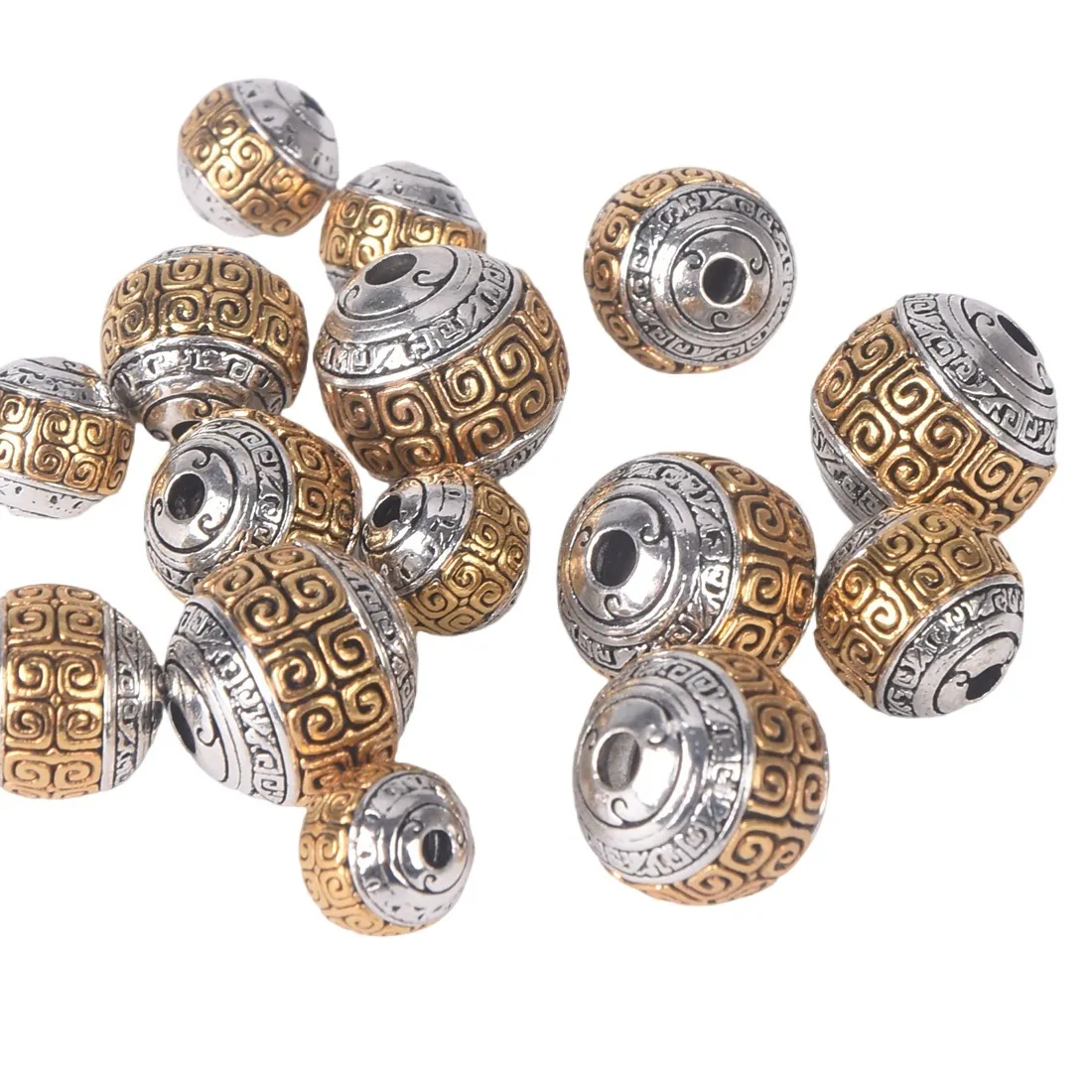 Authentic Sacred Echoes: Nepalese Buddhist Tibetan Metal Beads Set