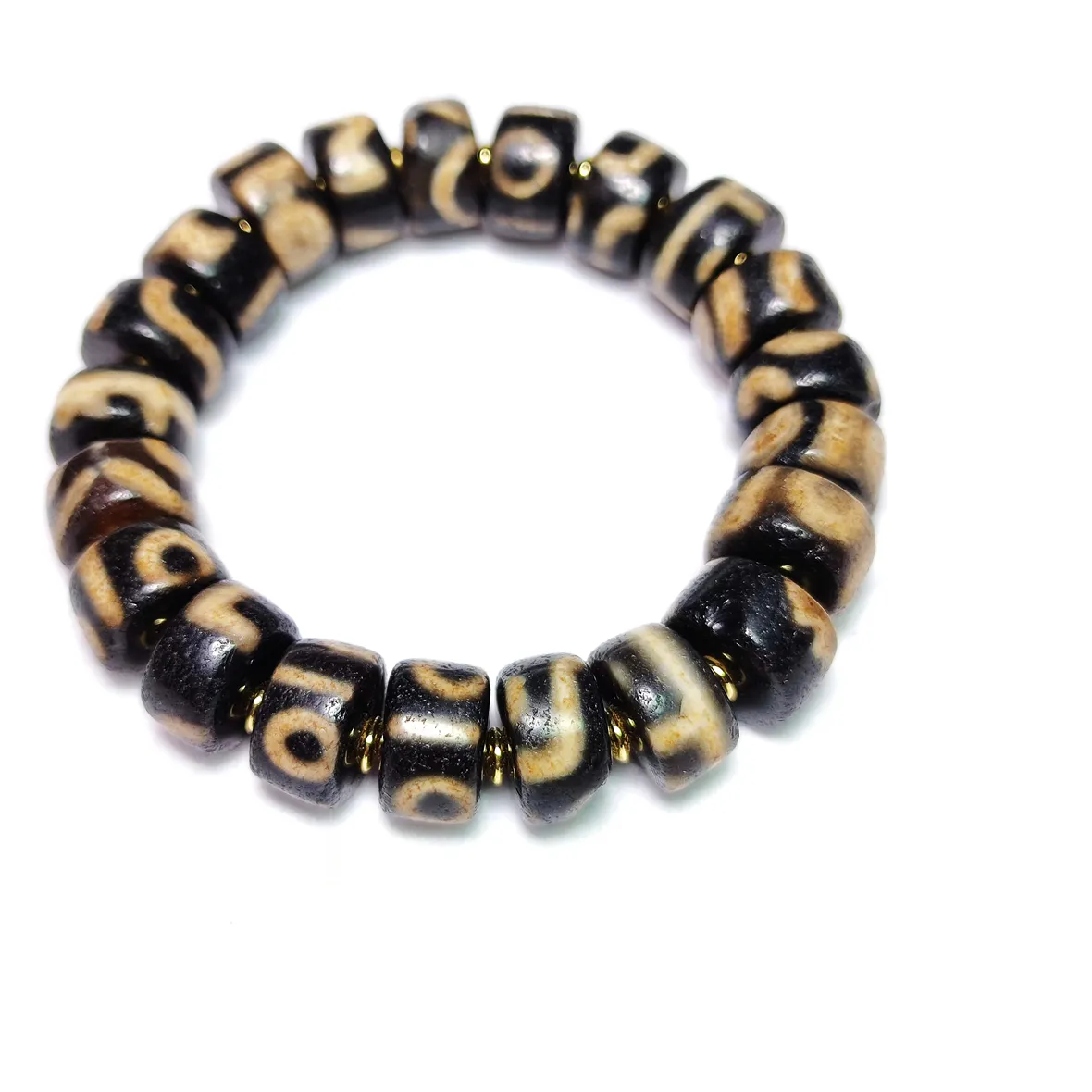 Authentic The Celestial Dzi Weaver: Weathered Agate Totem Bracelet