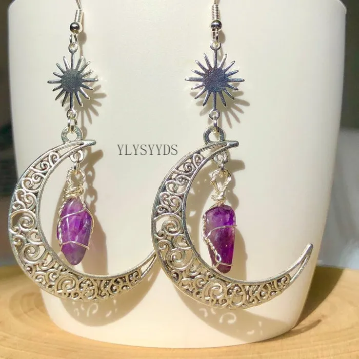 Authentic Celestial Crescent Amethyst Talismans of the Lunar Radiance