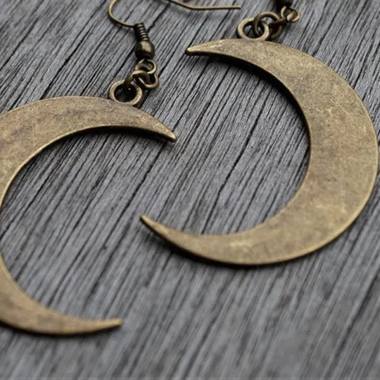 Authentic Crescent Moon Goddess - Lunar Protection & Goddess Awakening Earrings
