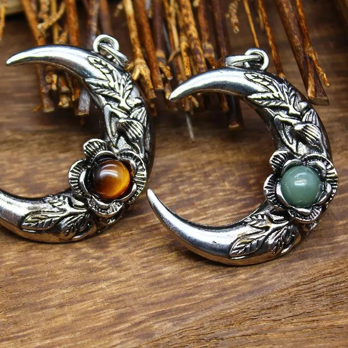 Authentic Celestial Bloom Lunar Crescent Pendant