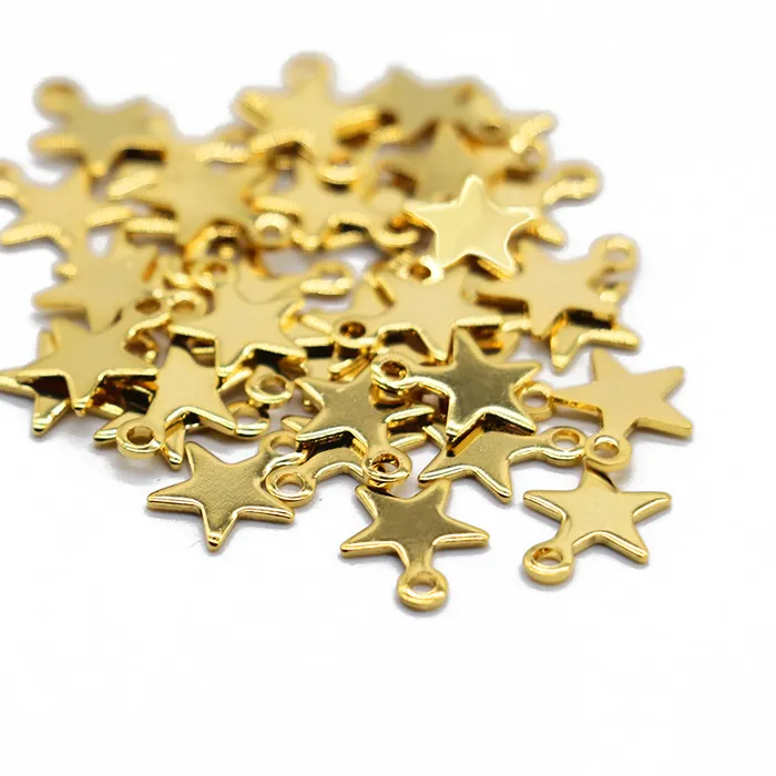 Authentic 20/100pcs/lot 9x10mm Star Moon Charms Pendants Star Floating Charm for DIY Necklace Jewelry Making Findings