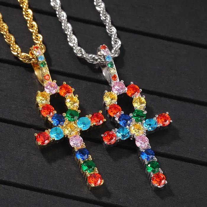 Authentic The Golden Key of Eternity: Iced Ankh Cross Talisman