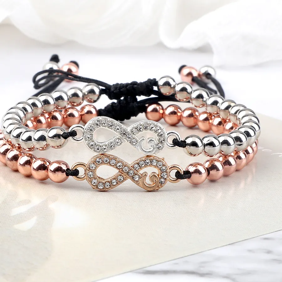 Authentic Eternal Bond: Infinity Symbol Pendant in Rose Gold Silvery Splendor