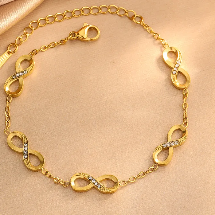 Authentic Eternal Bond: Gold Infinity Symbol Bracelet for Unwavering Friendship