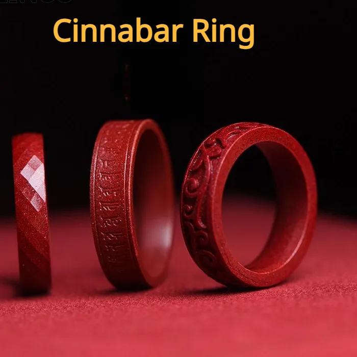 Authentic The Crimson Vessel: Sacred Cinnabar Talisman Ring