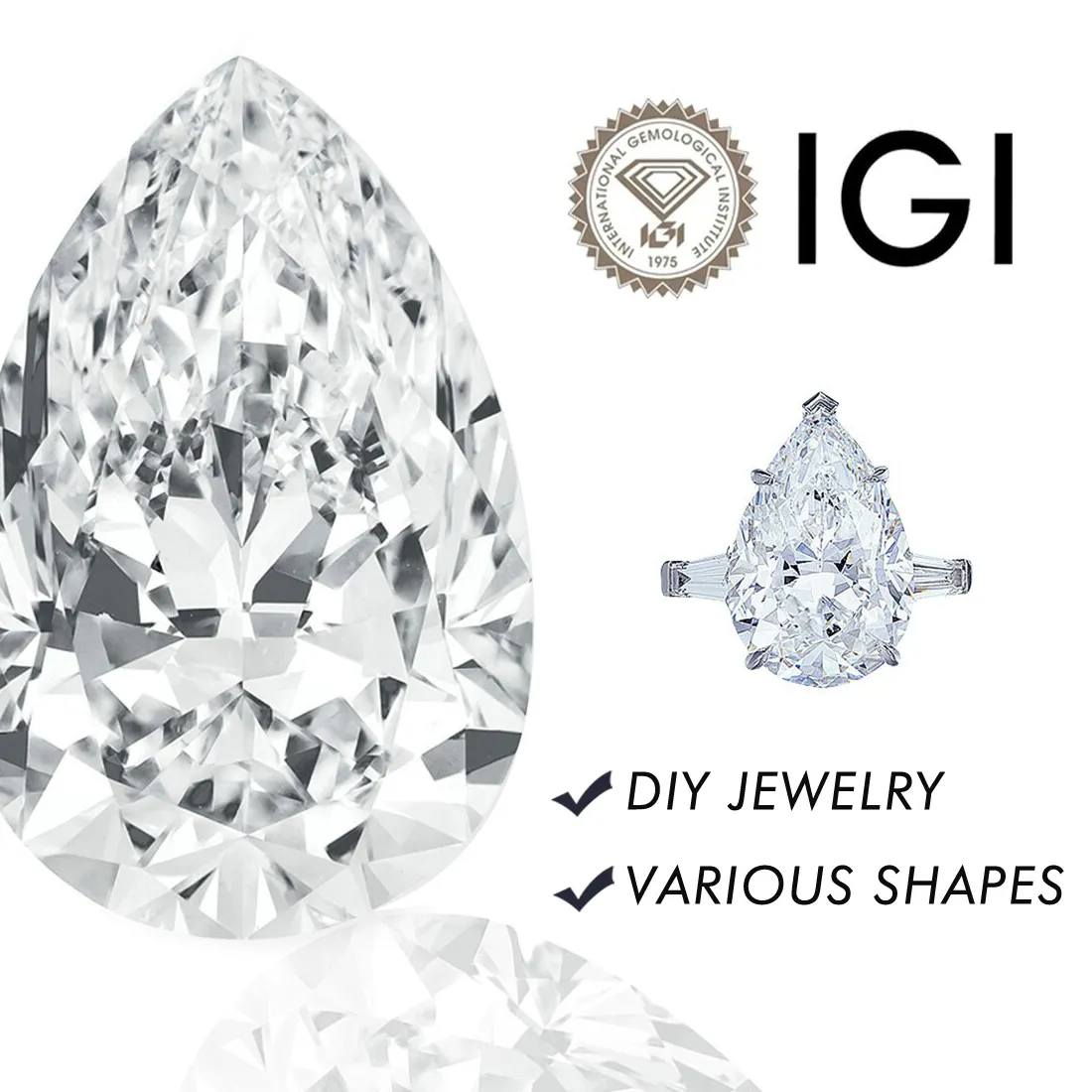 Authentic The Luminous Tear of the Cosmos: Lab-Grown Pear Cut Diamond