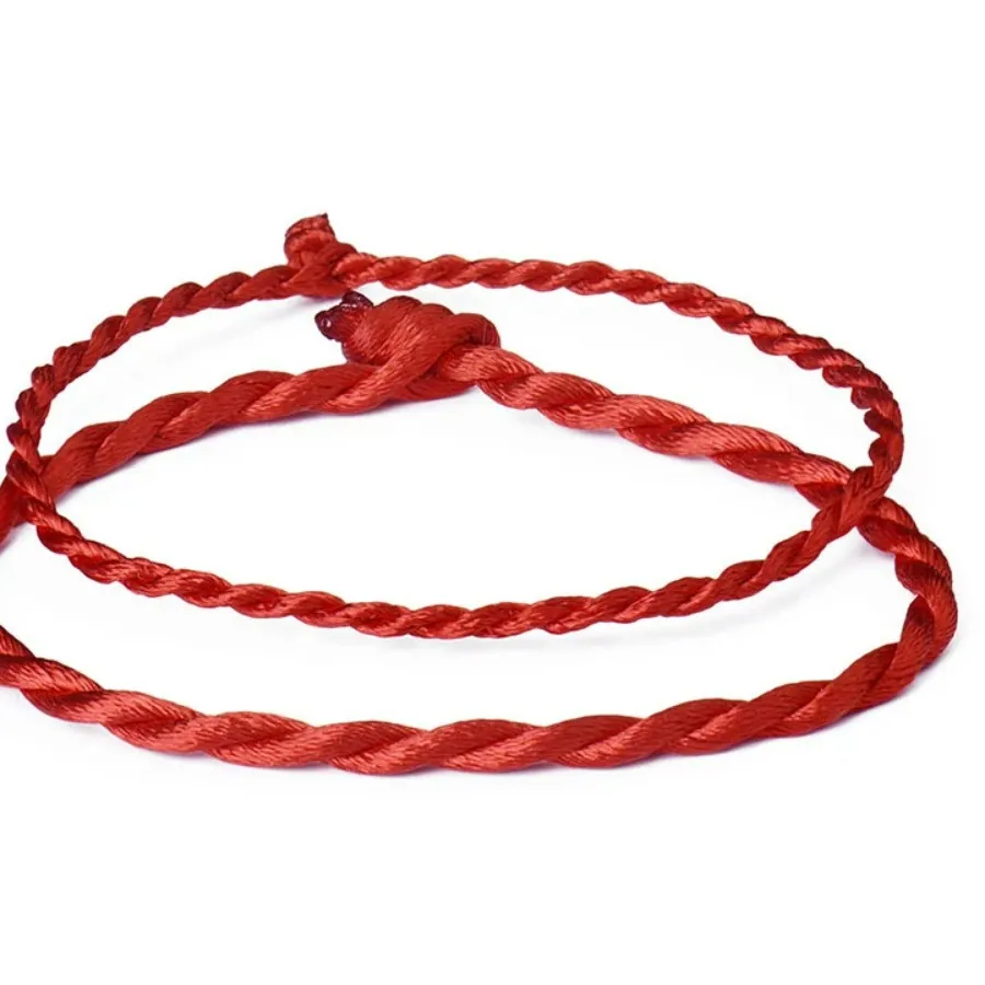 Authentic Ten Threads Of Fate Red & Black Handwoven Rope Talismans For Love And Protection
