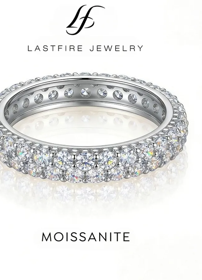 Authentic Glamorous Real Moissanite Diamond Wedding Simple Round Rings For Women Original 925 Sterling Silver Quality Fine Jewelry