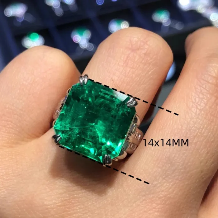 Authentic 925 Silver Gemstone Ring for Women Fashionable Artificial Green Blue And Red Stones Engagement Ring Jewelry
