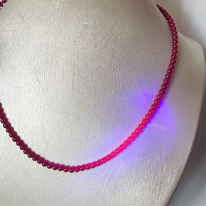 Authentic Rare 4MM Red Ruby Necklace Gemstone Natural Stone Jewelry Bijoux Lady Party Gift Wedding Birthday Handwork Clavicle