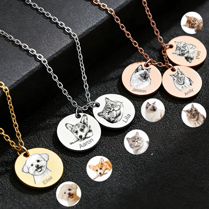 Authentic The Eternal Bond Disc: Personalized Pet Portrait Memorial Pendant