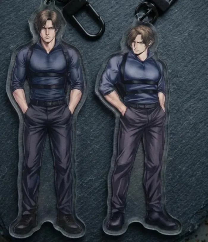 Authentic Resident Evil Leon Tied Acrylic Keychain RE9 Character Charm Desk Display Bag Pendant for Fans