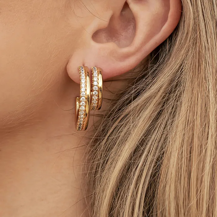 Authentic Celestial Halo Radiance Hoops - Sacred Zircon Illumination Talismans