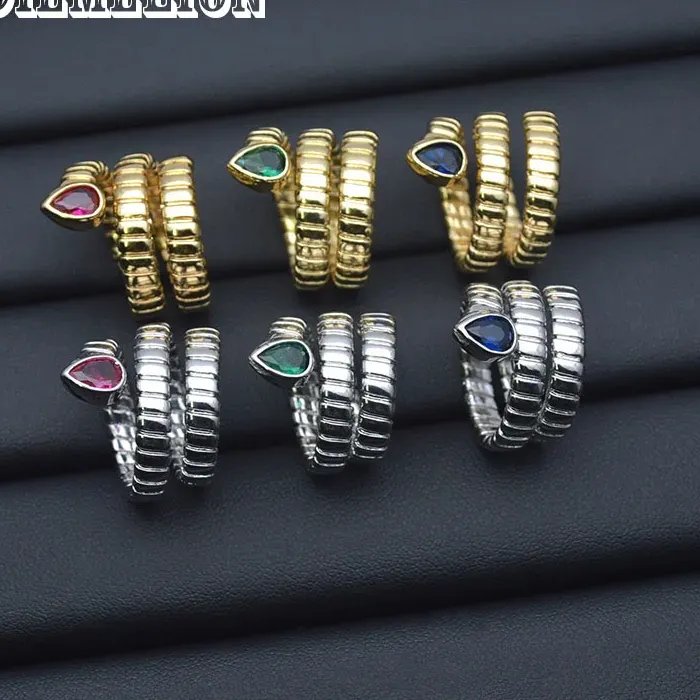 Authentic Snake's Gentle Healing Whisper: Gold-Enchanted Multicolor Zircon Ring