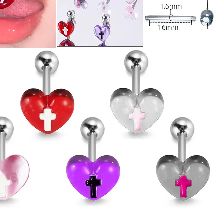 Authentic The Crimson Heart Cross Tongue Talisman