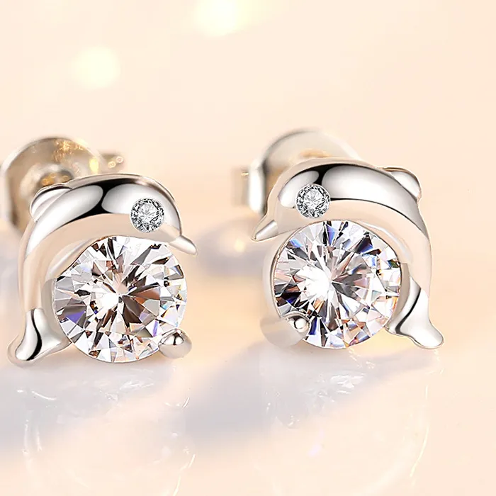 Authentic Radiant Oceanic Messengers: The Gilded Dolphin Studs