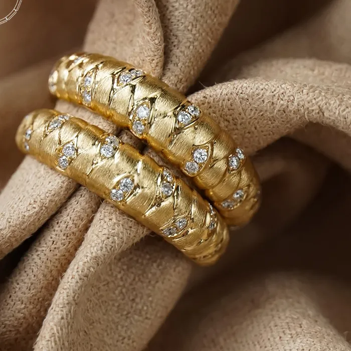 Authentic The Sacred Weave: Vintage 18K Gold and Natural Diamond Talisman Ring