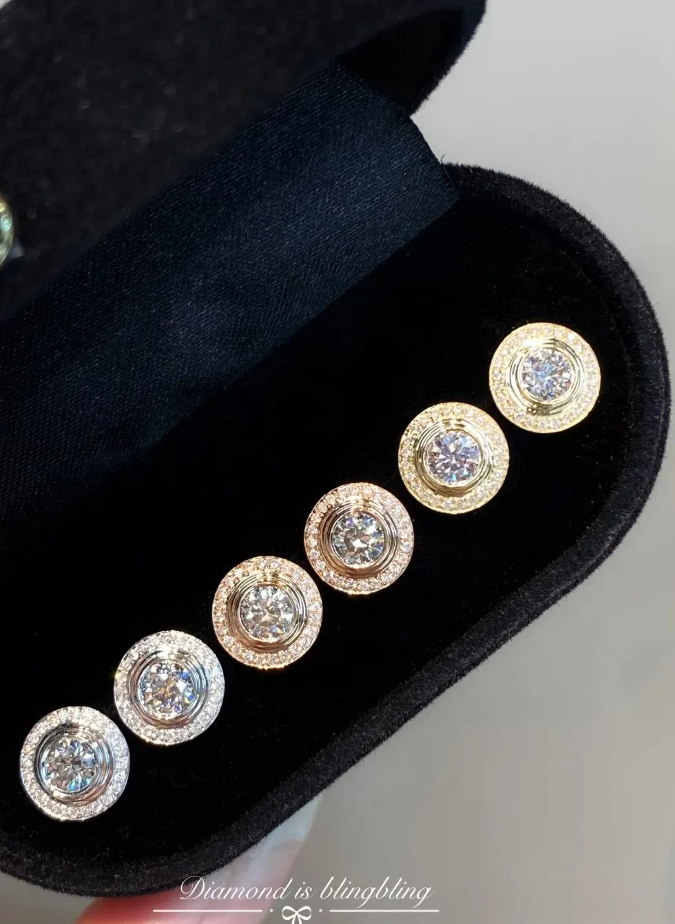 Authentic Celestial Disc Earrings in 10K Gold and Lab-Grown Diamond