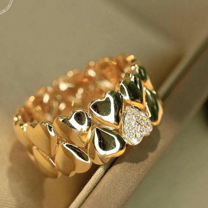 Authentic The Eternal Heart Diamond Ring - 18K Solid Yellow Gold Sacred Union Talisman