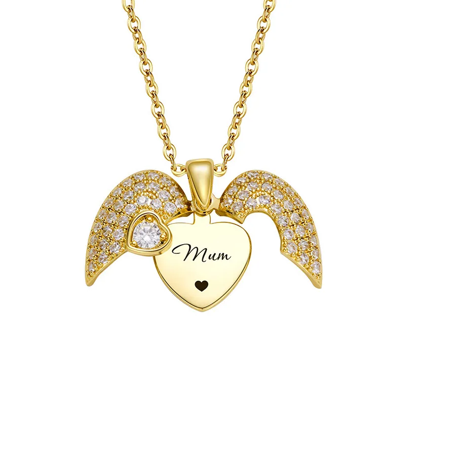 Authentic Custom Engraved Heart Locket Necklace for Women – 18K Gold Plated Diamond Heart Pendant Openable Necklace Romantic Jewelry