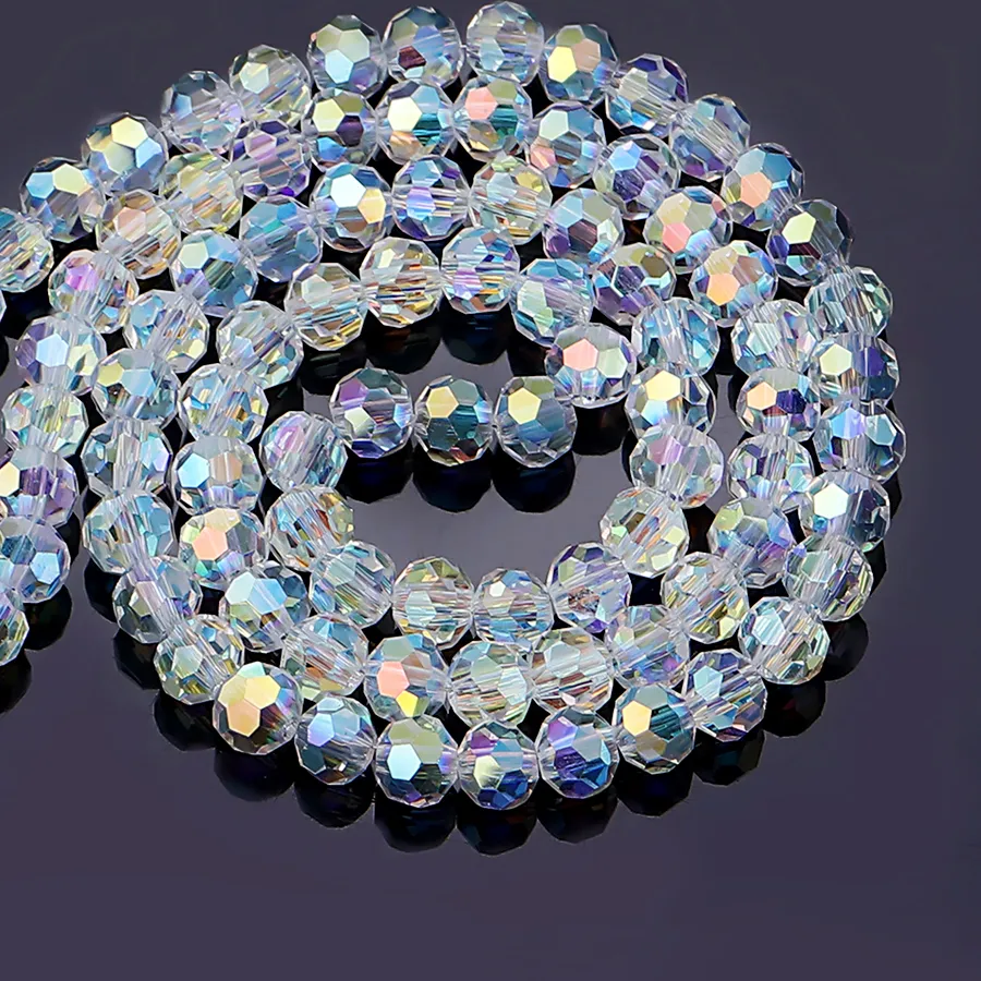 Authentic Crystal Celestial Orbs: Unlock the Mystique of Half AB Color Faceted Crystal Ball Beads