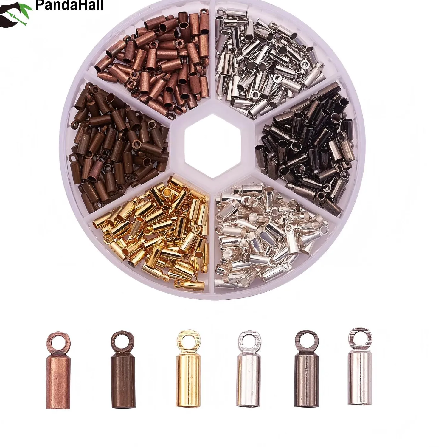 Authentic PandaHall 6 Colors Copper Tibetan Style Alloy Loose Spacer Beads for DIY Jewelry Bracelet Making Accessories