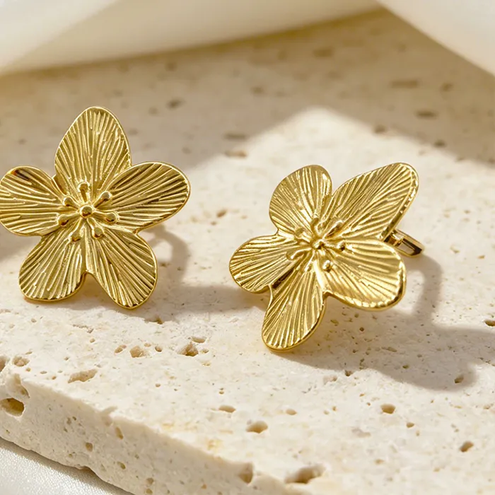 Authentic Golden Petals of Eternal Grace Ear Clips
