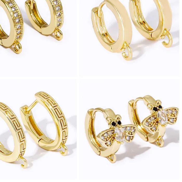 Authentic Luxury 18K Gold Plated Round Earring Clasps Findings,Shvenzy Fasteners For Earrings,DIY Earrings Jewelry Making Supplies