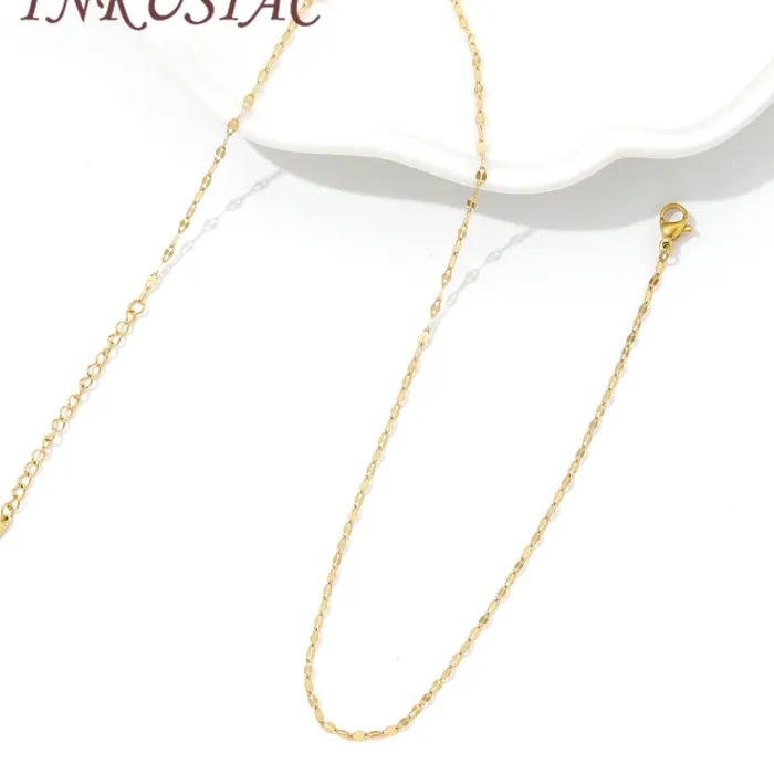 Authentic Stainless Steel Chain For Necklace Gold Adjustable Chains With Lobster Clasp For Jewelry Making Supplies DIY Accessories