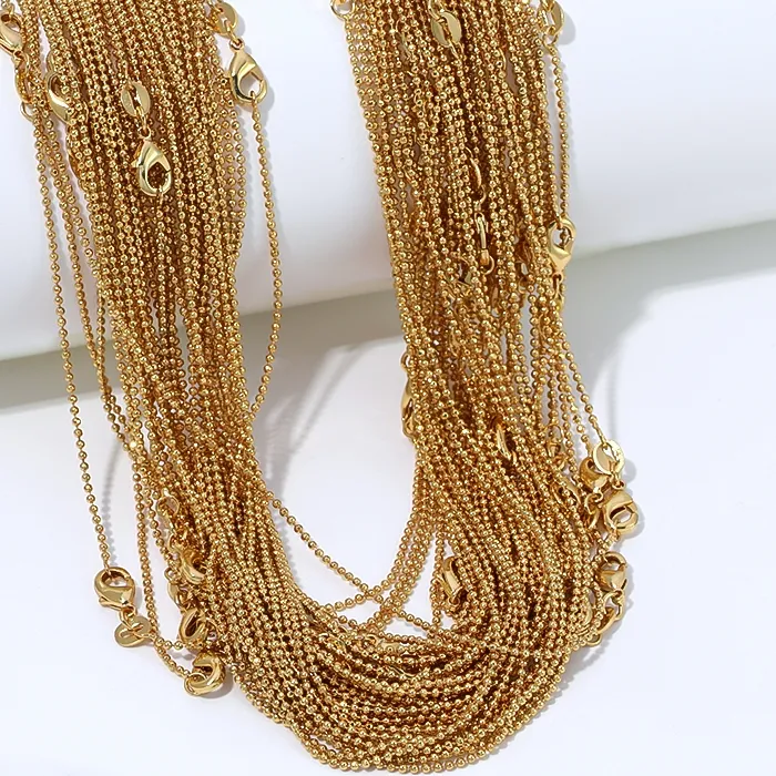 Authentic 1PCS 18K Gold Plated Metal Thin Chain with Lobster Clasp,Trendy Necklace For Women,DIY Necklace Jewelry Making Findings