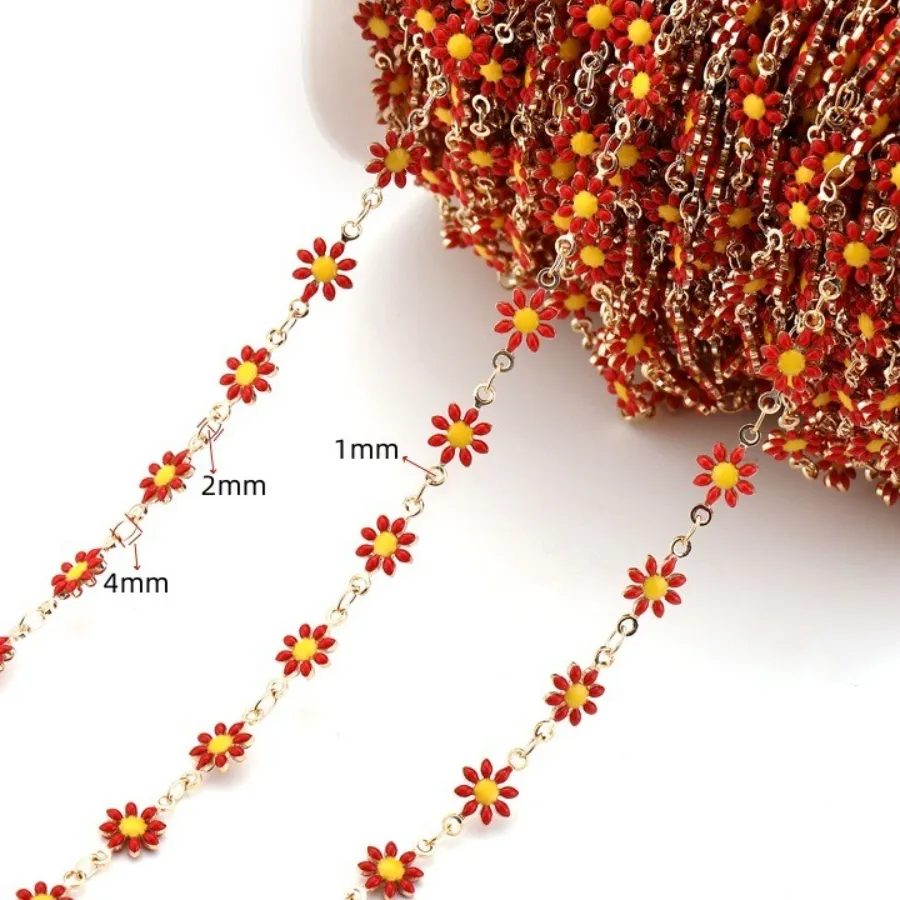 Authentic Golden Daisy Chain of Enchanted Light – 1 m Hand‑crafted Enamel Links