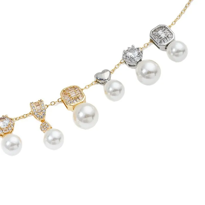 Authentic 14K Gold Zircon Geometric Necklace Pendant Holder Bird Clover Heart Pearl Holder 14K Pendant Accessories