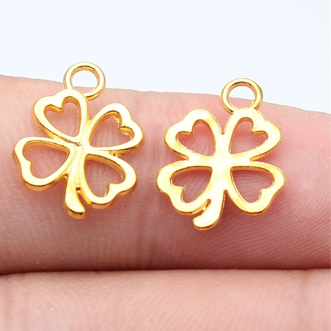 Authentic 20pcs 17x13mm 7 Colors Small Hollow Lucky Clover Charms Zinc Alloy DIY Handmade Jewelry Making Accessories