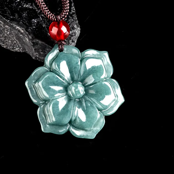 Authentic Burmese Jadeite Blossom Amulet - Nature's Sacred Garden of Healing & Protection