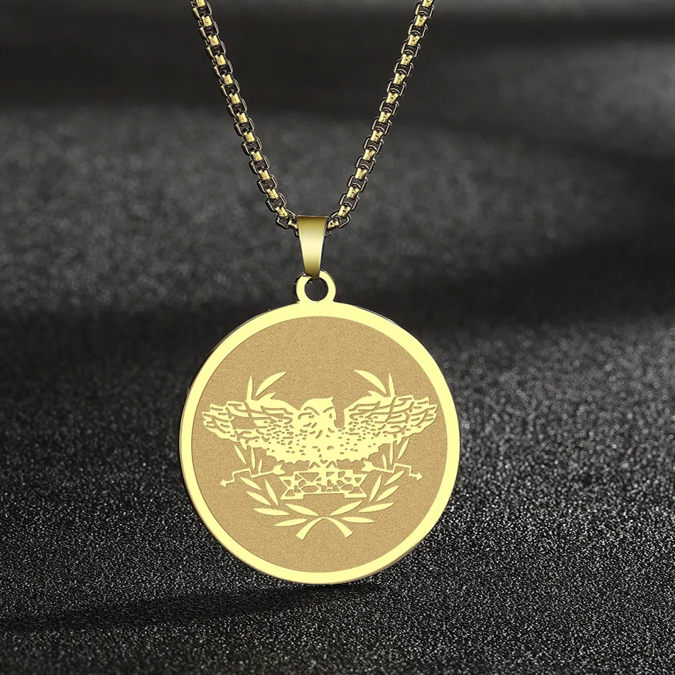 Authentic CHENGXUN Lucky Greek Eagle Pendant Necklace for Men Women Roman Empire Charm Neck Chain Spirit Totem Jewelry