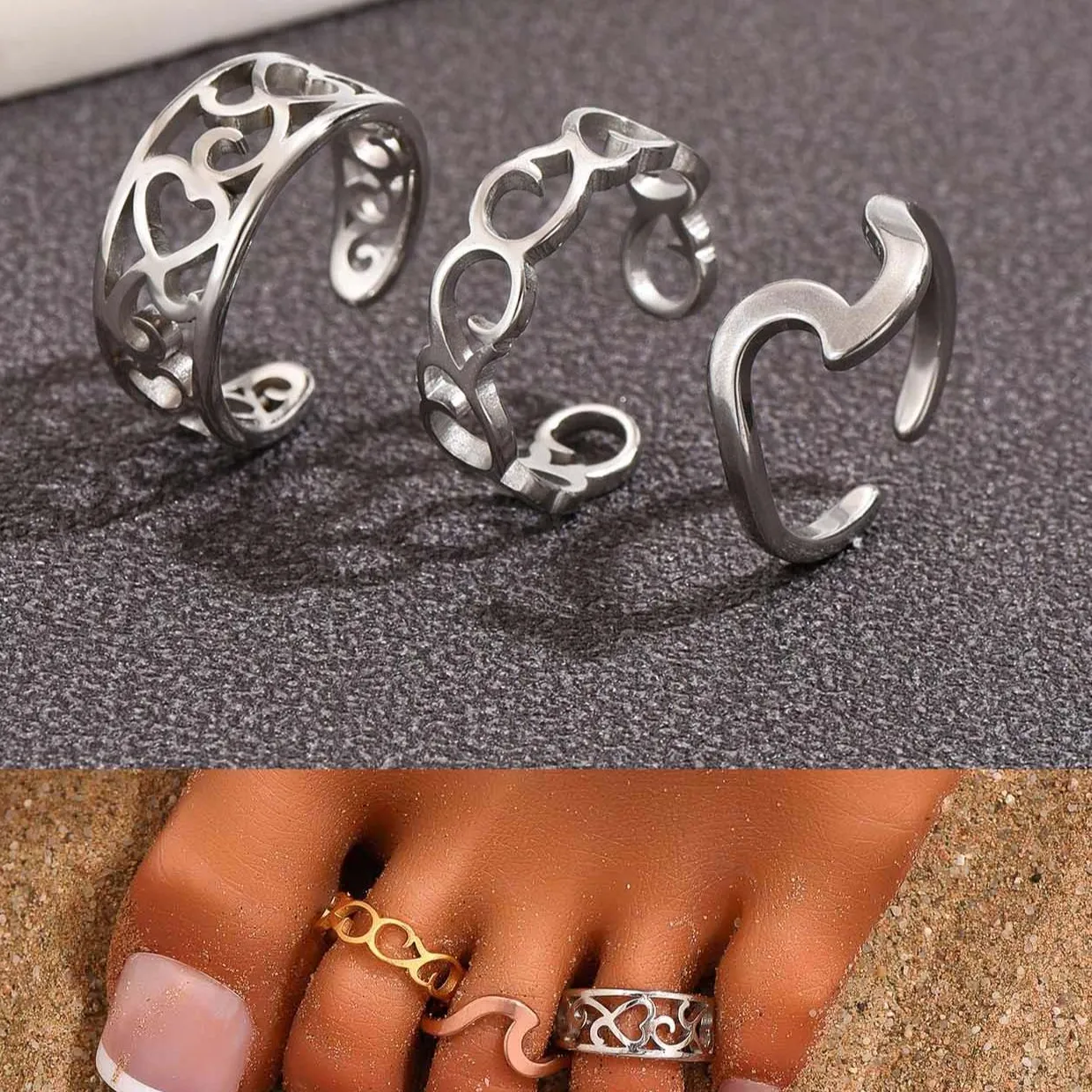 Authentic The Avian Spirit Toe Ring Trio: A Golden Talisman for Earthbound Journeys