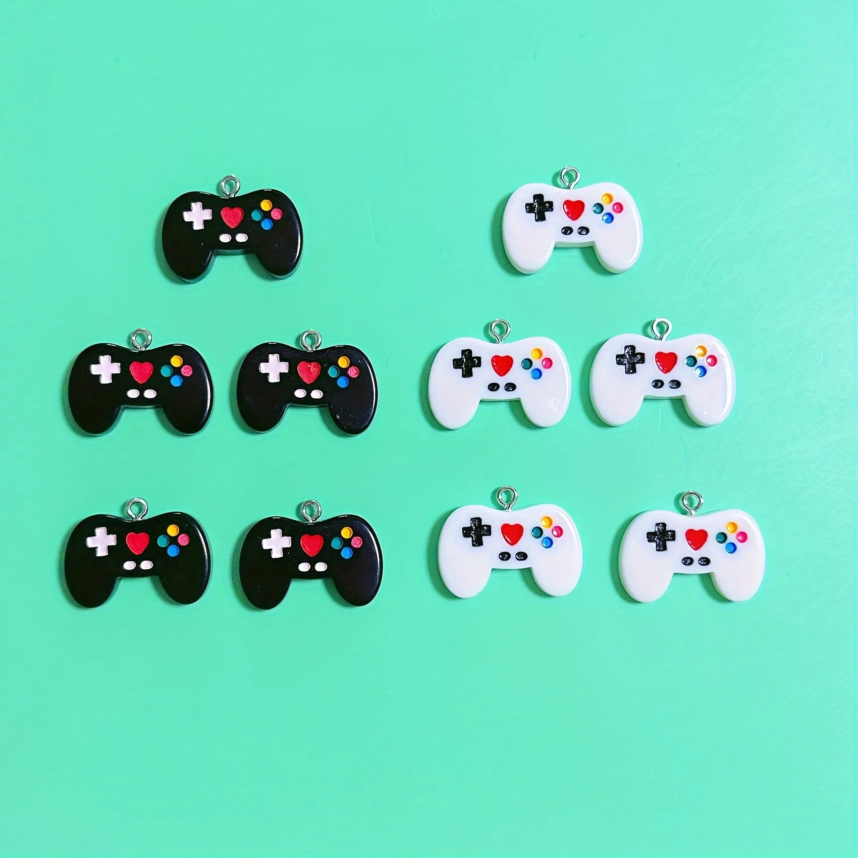 Authentic 10Pcs Black Game Controller Resin Charms Gamepad Pendants DIY Jewelry Making Supplies For Earrings Necklace Decor Creative Gift