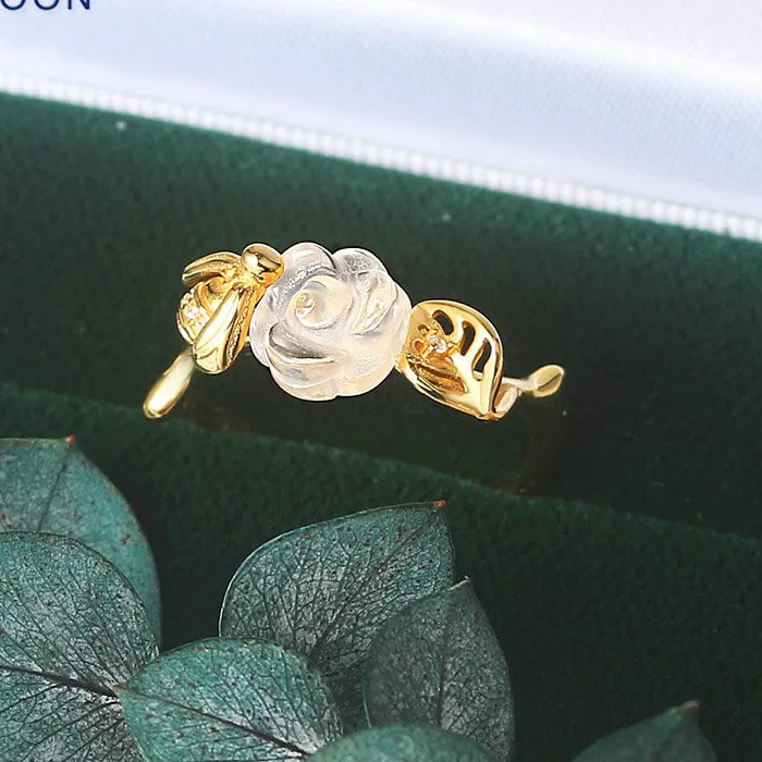 Authentic Amulet Of The Rose & Bee Heart's Bloom Gold- Plated Ring