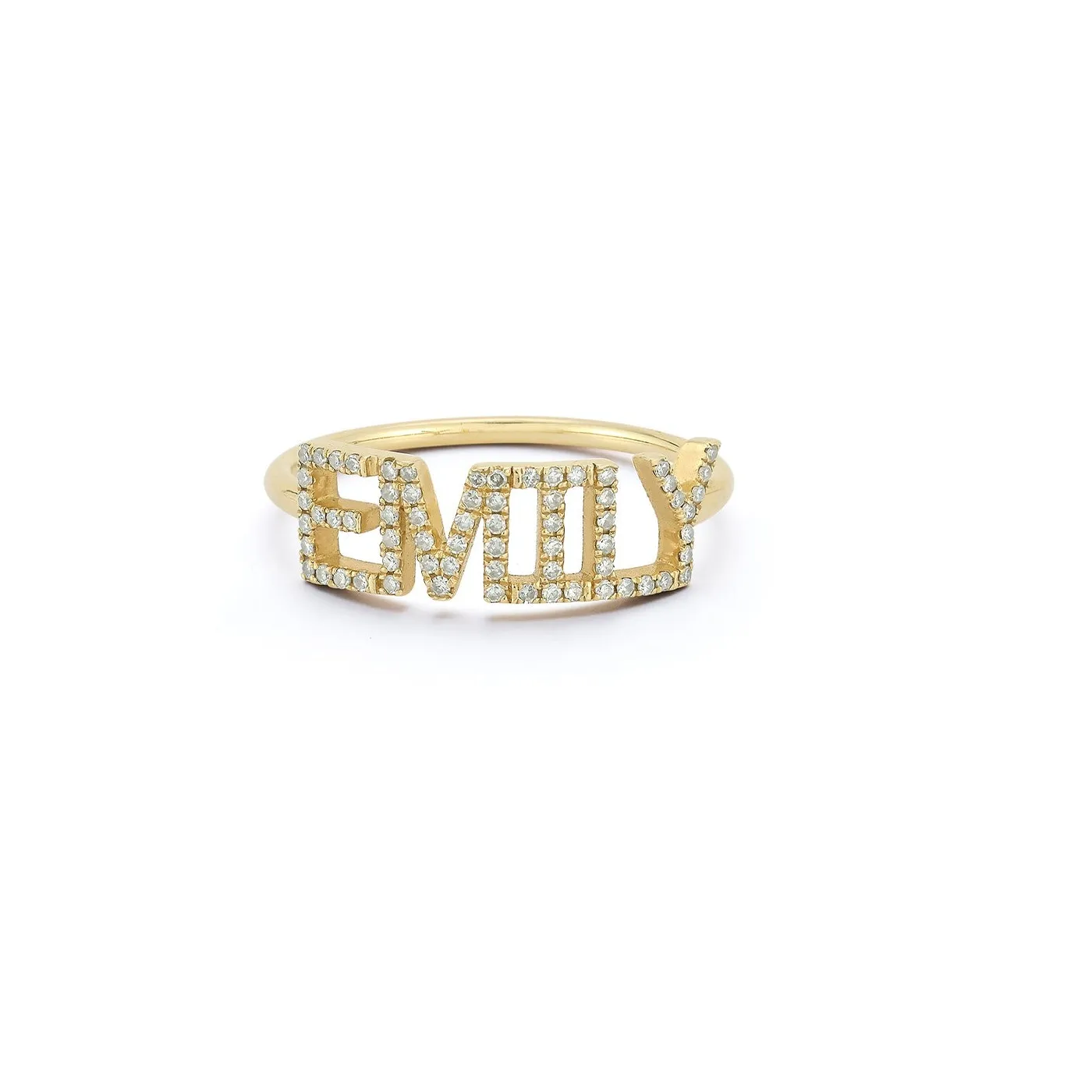 Authentic Custom Pave Script Name Ring 925 Silver Personalized Name Ring Luxury Name Jewelry for Women Wedding Gifts for Women